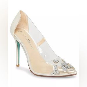 BETSEY JOHNSON Demi Clear Bridal I Do Dress Pumps wedding shoes pumps size 8